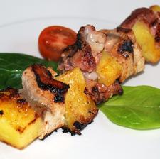 Salmon, Bacon & Pineapple Brochette