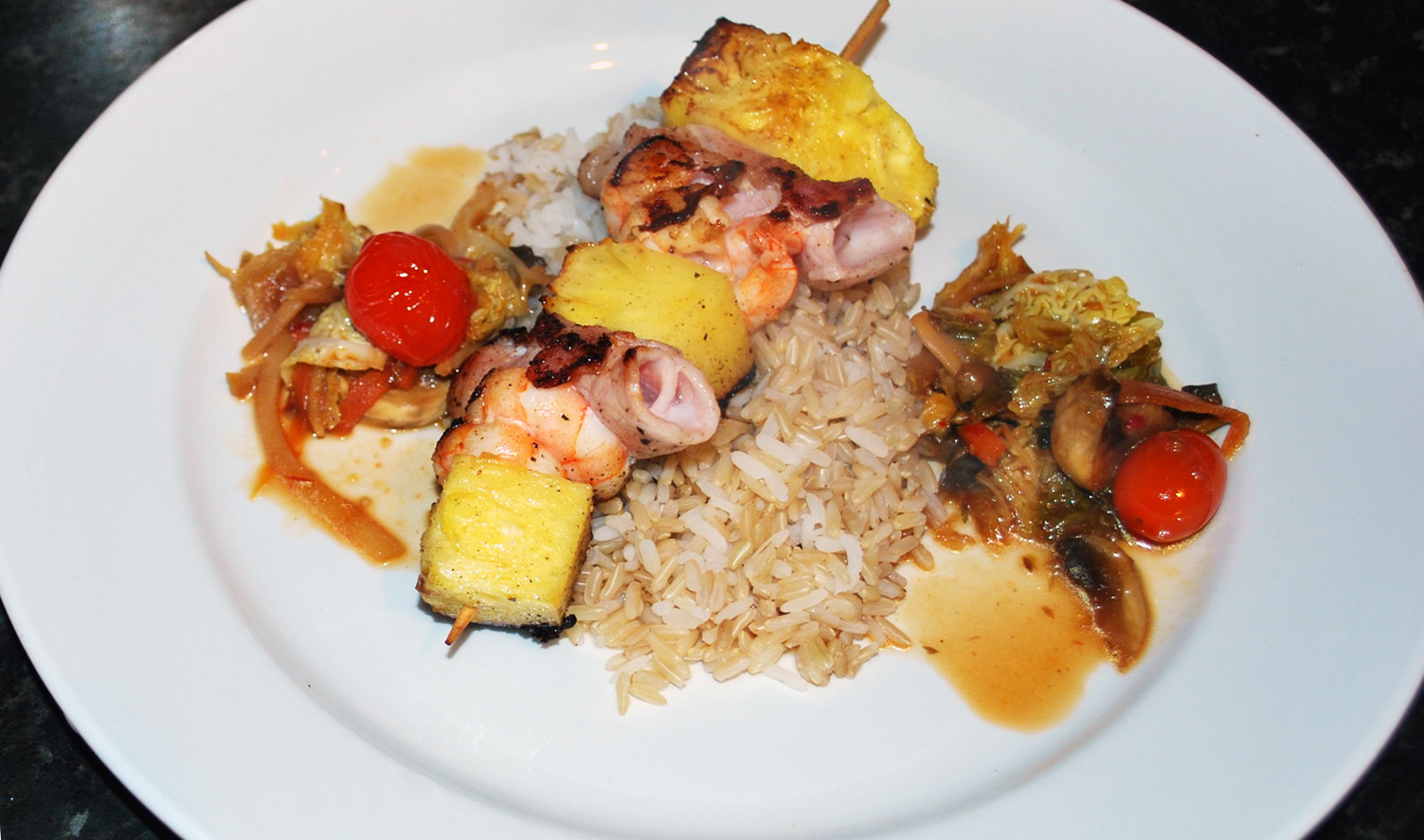 Bacon, Pineapple & Prawn Kebabs