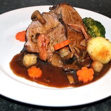 Brisket with Smoked Bacon & Mushrooms