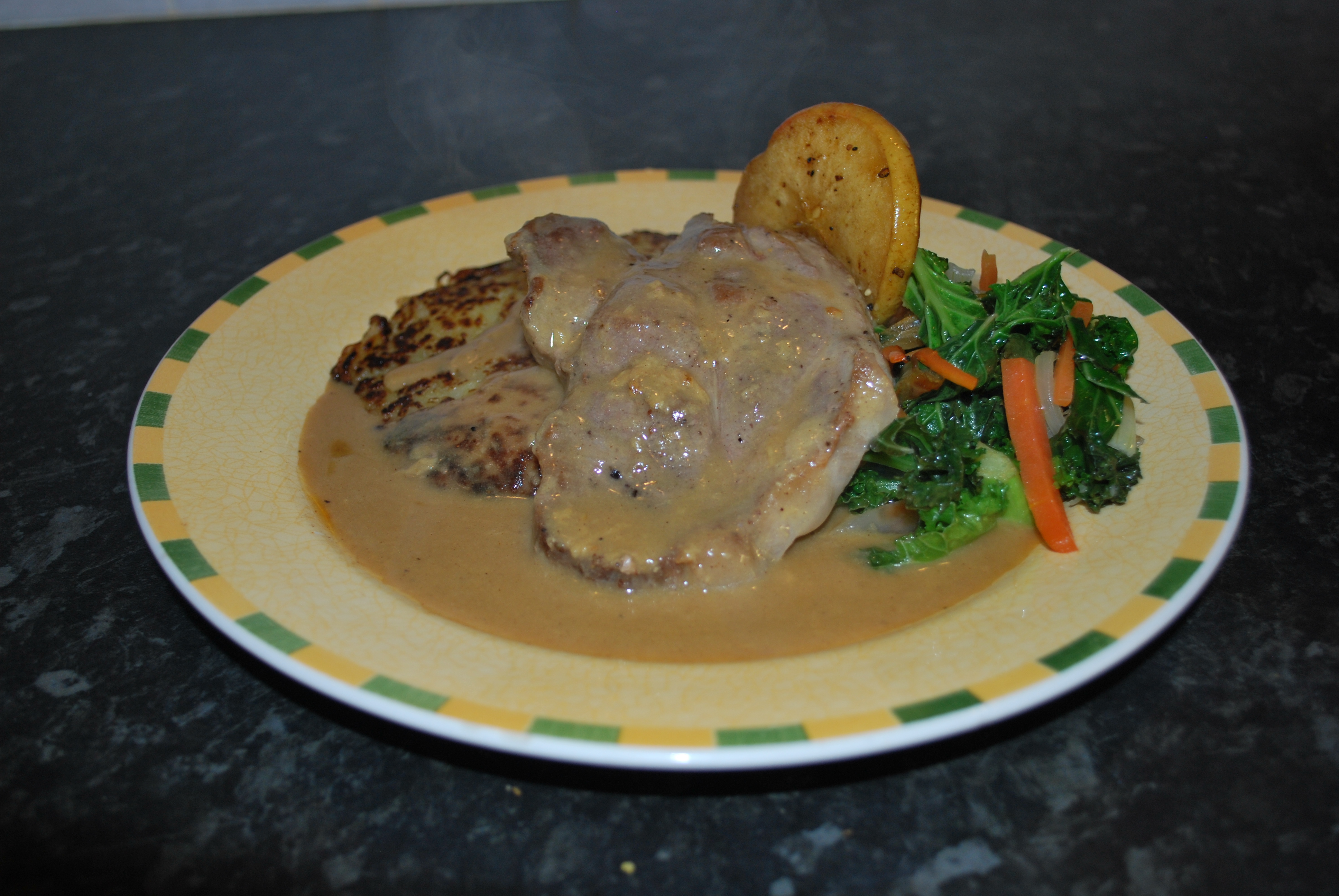 Escalope of Pork in Stilton Sauce with Apples & Celery