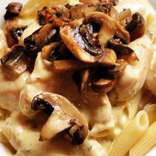 Chicken in a White Wine & Cream Sauce with Garlic Mushrooms