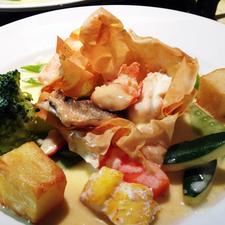 Filo Basket of Seafood in Noilly Prat Sauce