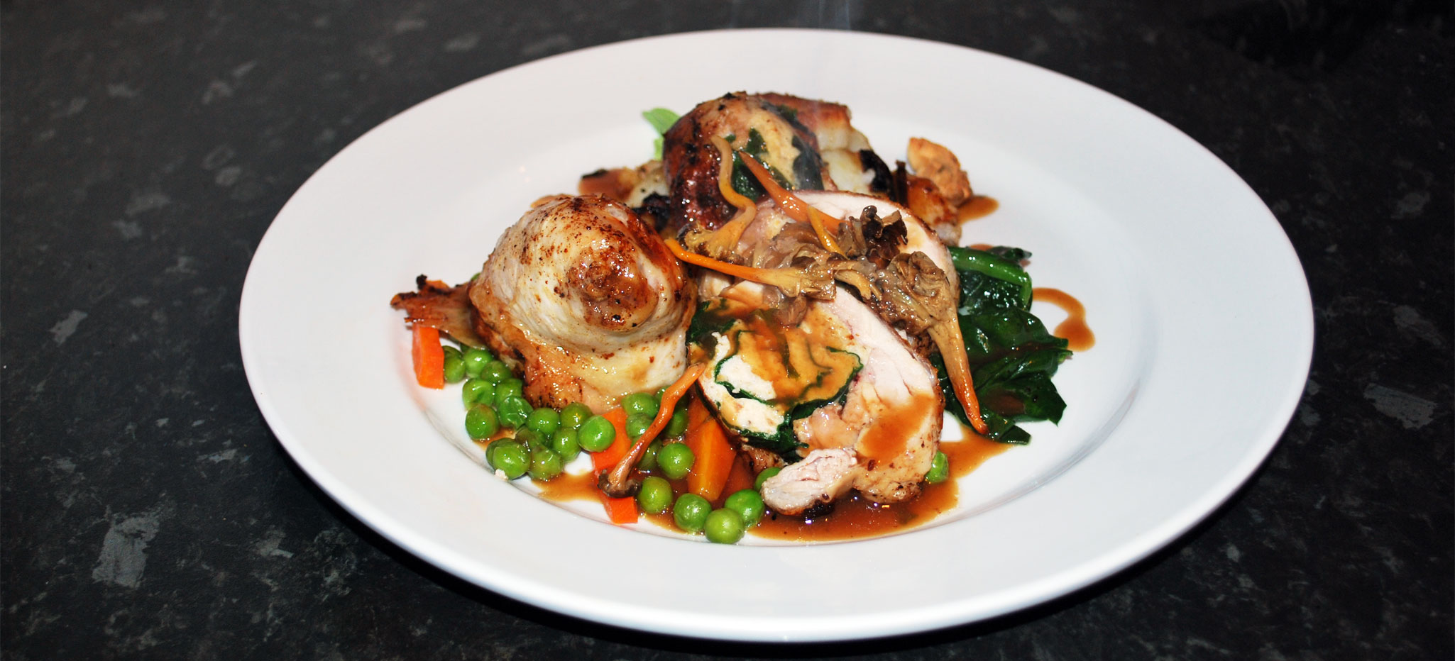 Chicken Leg filled with Wild Mushroom Stuffing 